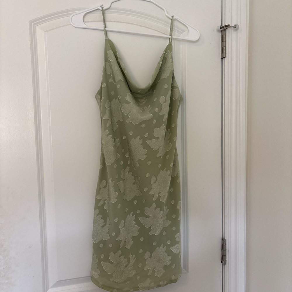 Selfie Leslie Olive Green Mini Dress